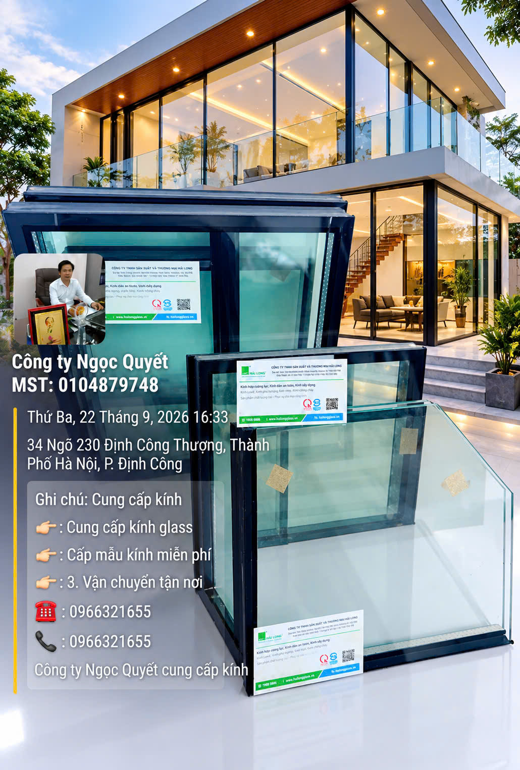 Mẫu kính được giới thiệu trong bối cảnh ngôi nhà hiện đại